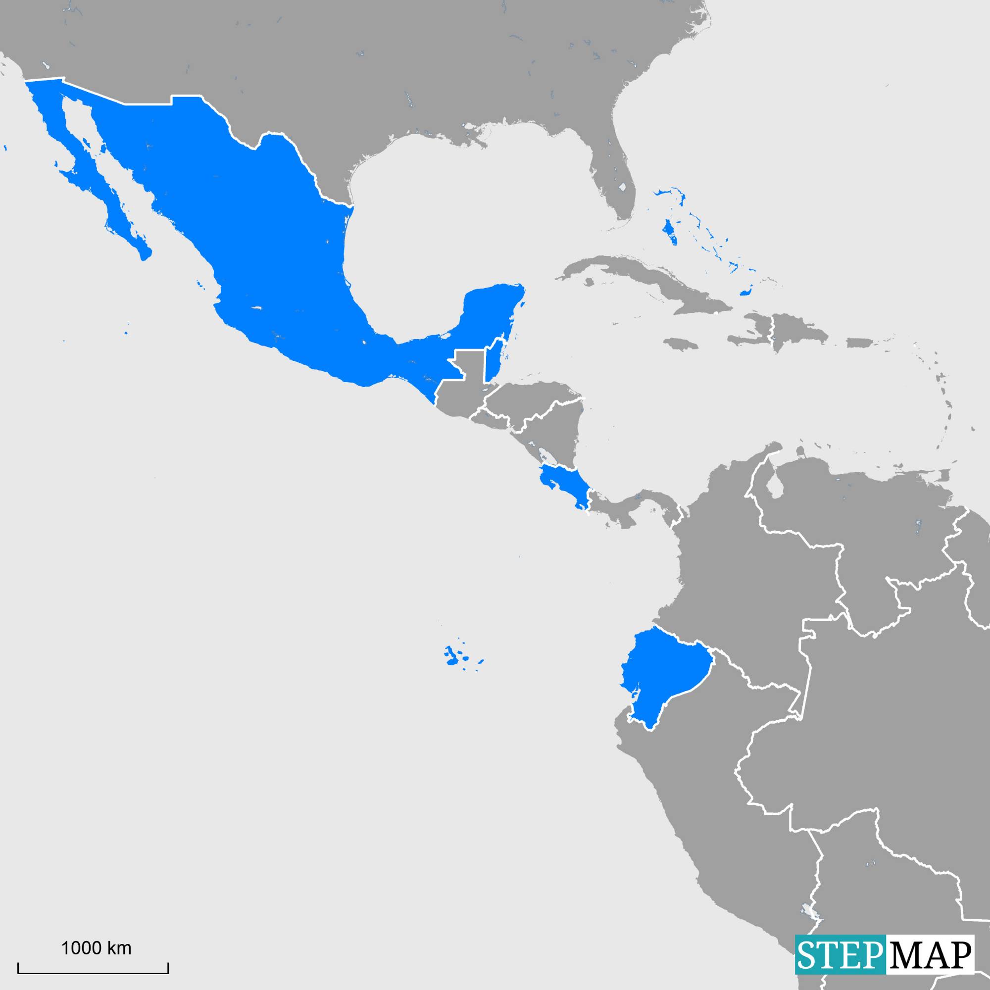 map of latin america placements